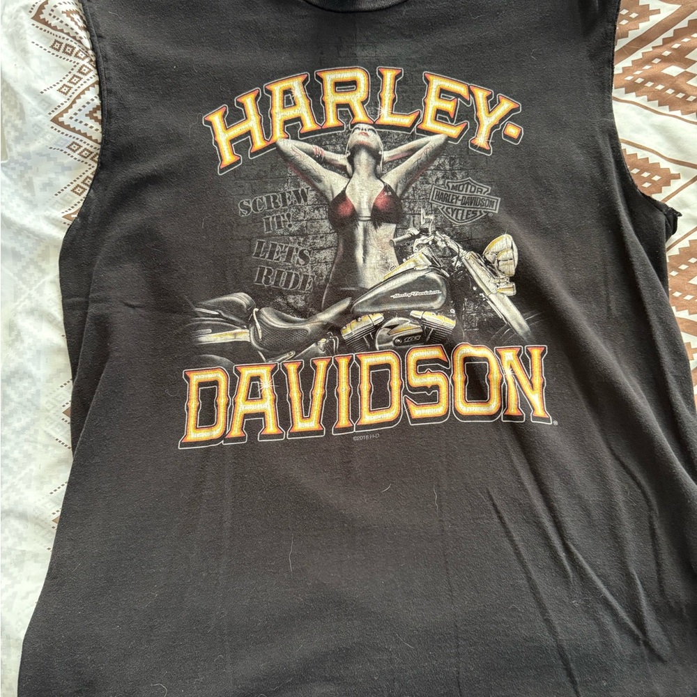 Harley-Davidson Black and Gold Graphic Tank